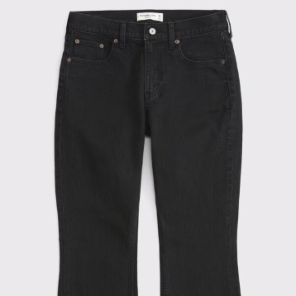 Mid-Rise Bootcut Jeans | Abercrombie | Dark Wash - Black | Size 29 | Like New